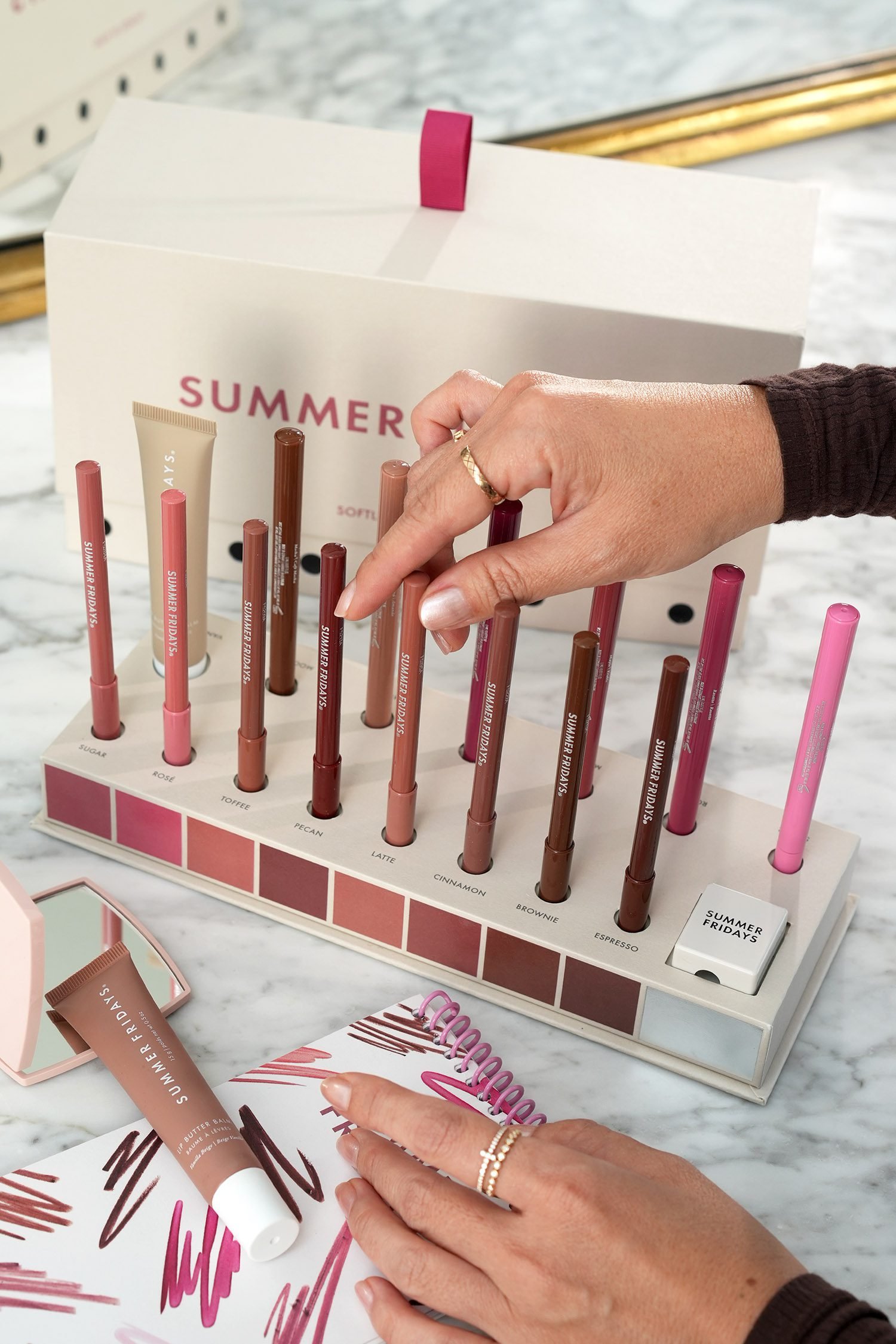 Summer time Fridays SoftLine Lip Liners + Flushed Lip Stains